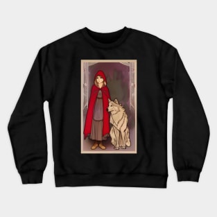 Vintage Fairy Tales - Little Red Riding Hood - Girl Wolf Crewneck Sweatshirt